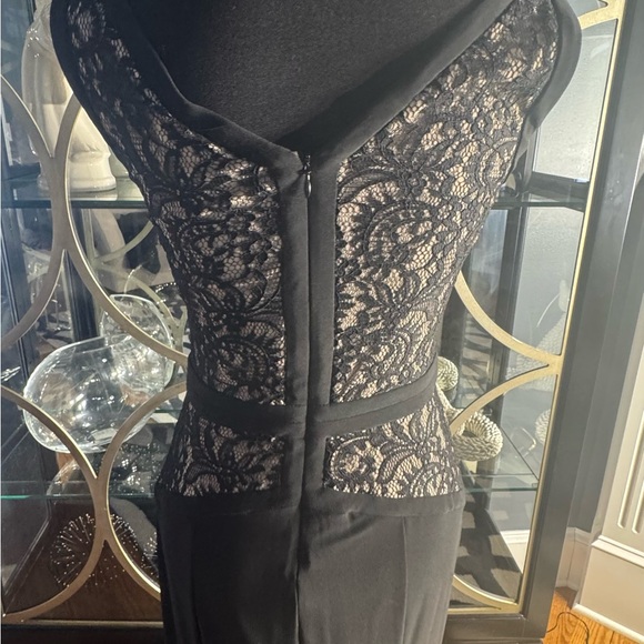 Black Evening Dress with Lace Detail - Picture 6 of 9